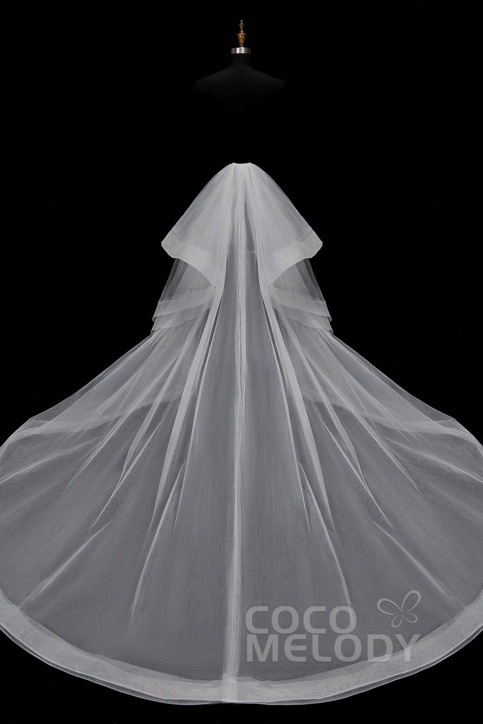 Modern Chapel Train Tulle Wedding Train TR18002 - COCOMELODY